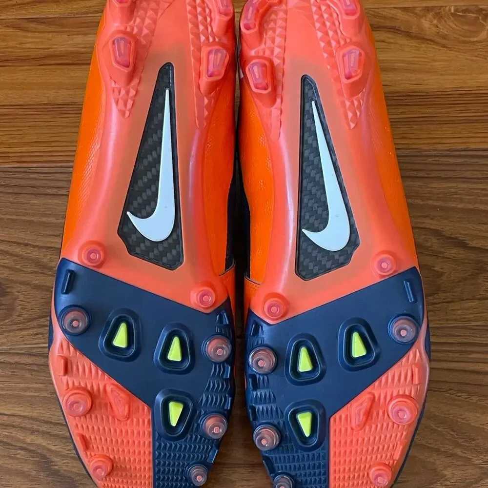 New Nike Hyperfuse Vapor Elite Football Cleats Broncos Orange Blue Size 14